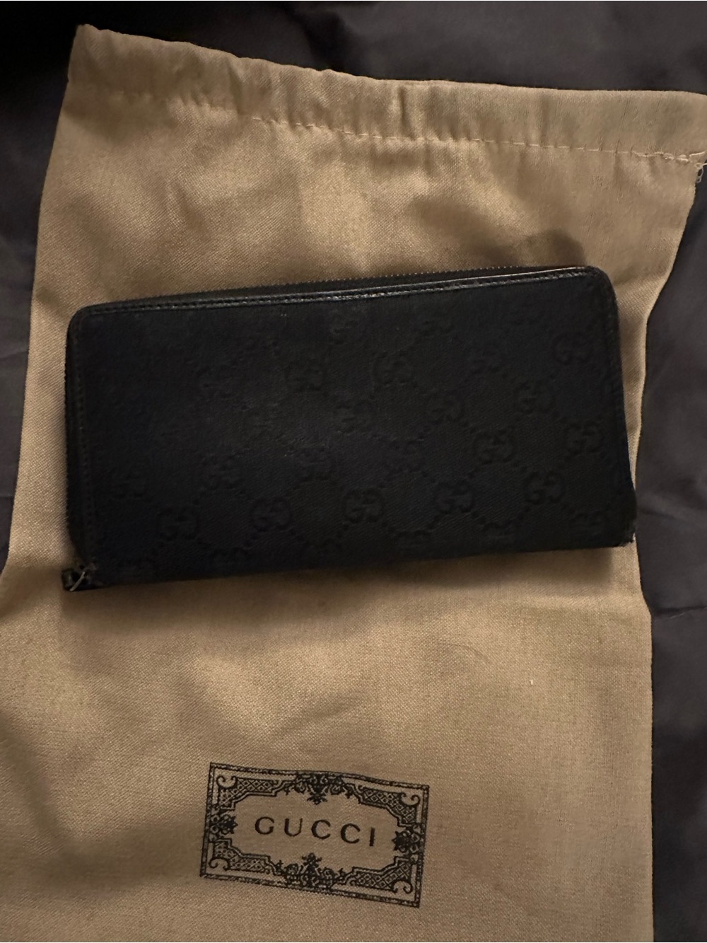 Gucci Black GG Monogram Zip Wallet - Picture 2 of 9